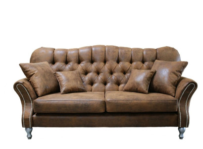 Sofa Couch Polster 3 Sitzer Leder Sofas Couchen Sitz Chsterfield Design